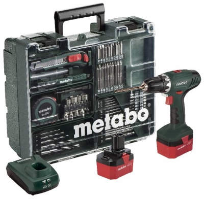 Дрель-винтоверт аккумуляторный Metabo ВS 12 NiCd с набором оснастки