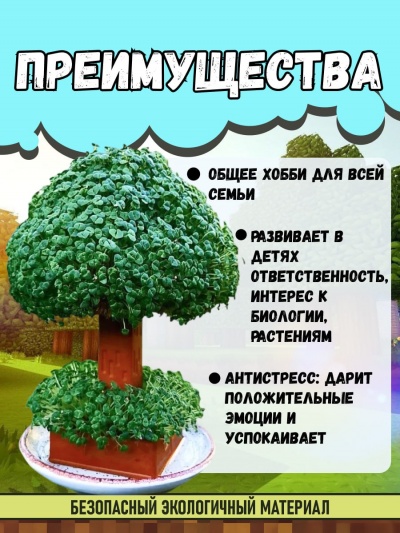 Питомец ЧИА дерево minecraft набор для выращивания микрозелени