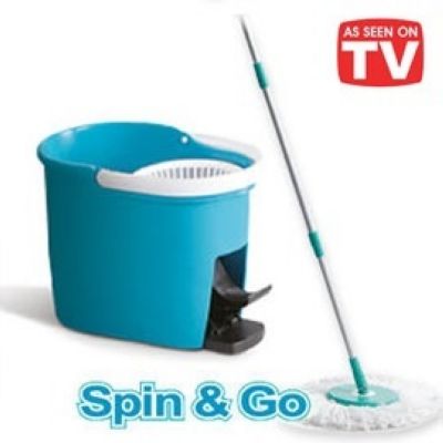 Швабра с вращающейся насадкой и отжимом Spin and Go whirly mop (Спин Энд Гоу)