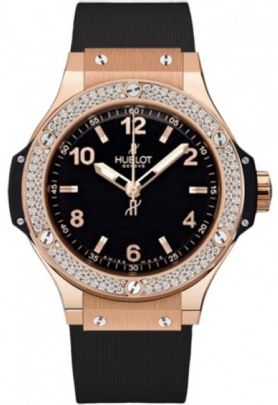 Часы наручные женские HUBLOT BIG BANG 38 GOLD DIAMONDS реплика